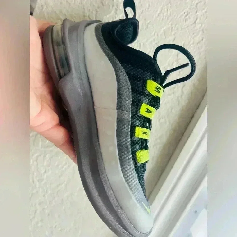 NIKE AIR MAX AXIS GS BLACK / GREEN GREY  KIDS RUNNING SHOES NEW
